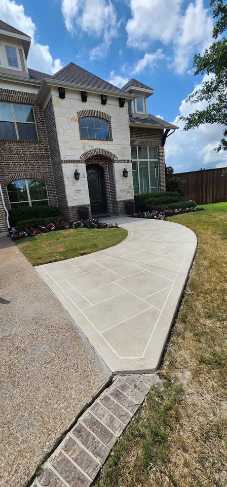 Front walkway concrete overlay